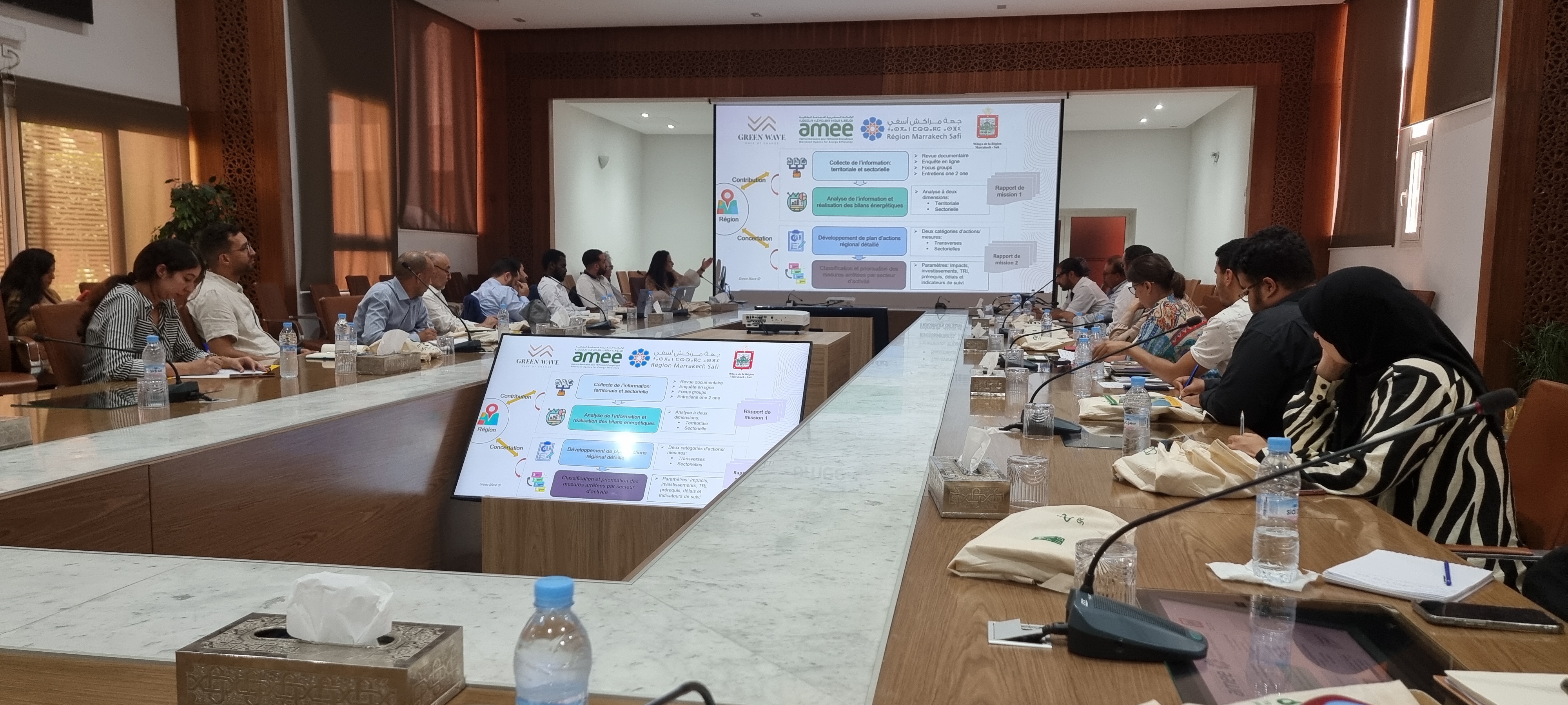 اللقاء الأول المتعلق بالإعلان عن إطلاق إعداد المخطط الجهوي للنجاعة الطاقية وإزالة الكربون بجهة مراكش-آسفي