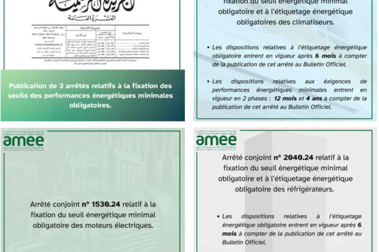 Publication de 3 arrêtés sur les seuils de performance énergétique minimale